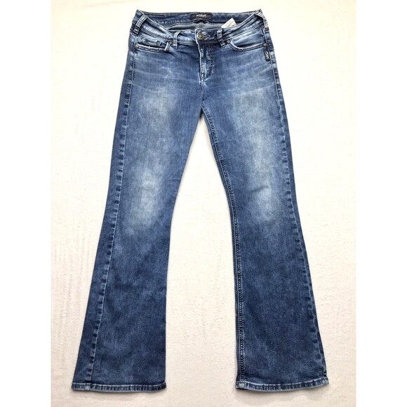 SILVER Calley Boot Jean Women 28x31 Acid Wash Denim Blue Coastal Cowgirl Boho - Picture 1 of 16